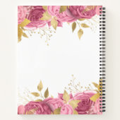 Roze Rose Gold Leaves Elegant Wedding Plans Notitieboek (Achterkant)