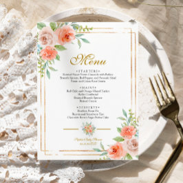 Roze Rose & Gold Lijst Baby shower Menu