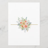 Roze Rose & Gold Lijst Baby shower Menu (Achterkant)