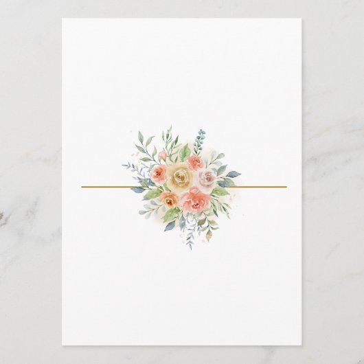 Roze Rose & Gold Lijst Baby shower Menu (Achterkant)