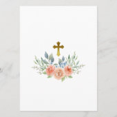 Roze Rose & Gold Lijst Baptisme Menu (Achterkant)