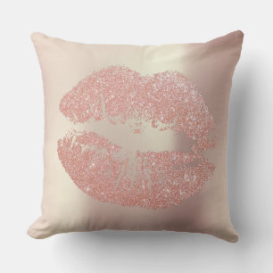Roze Rose Gold Lips Glitter Makeup Lips Kus Kussen