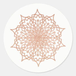 Roze Rose Gold Liz Mandala Ronde Sticker