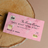 Roze Rose Gold Luxury Marble Credit Kaart Logo Visitekaartje