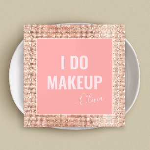 Roze Rose Gold Makeup Artist Square Visitekaartje