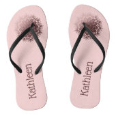Roze Rose Gold Mandala gepersonaliseerd Teenslippers (Voetbed)