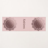Roze Rose Gold Mandala gepersonaliseerd Yogamat (Voorkant (horizontaal))