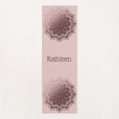 Roze Rose Gold Mandala gepersonaliseerde yoga mat (Voorkant)