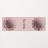 Roze Rose Gold Mandala gepersonaliseerde yoga mat (Voorkant (horizontaal))