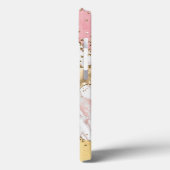 Roze Rose Gold Marble Glitter Agate Personeelsform Case-Mate iPhone Case (Achterkant / Links)