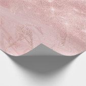 Roze Rose Gold Marble Glitter Spark Ombre Cadeaupapier (Hoek)
