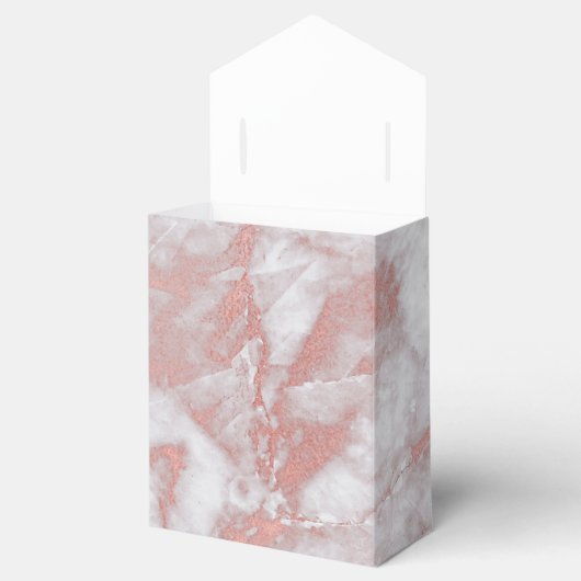 Roze Rose Gold Marble Heart Birthday Weddenschap Bedankdoosjes (Geopend)