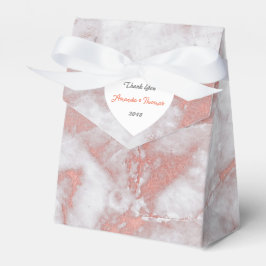Roze Rose Gold Marble Heart Birthday Weddenschap Bedankdoosjes