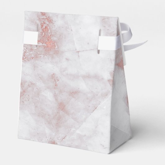 Roze Rose Gold Marble Heart Birthday Weddenschap Bedankdoosjes (Achterkant)