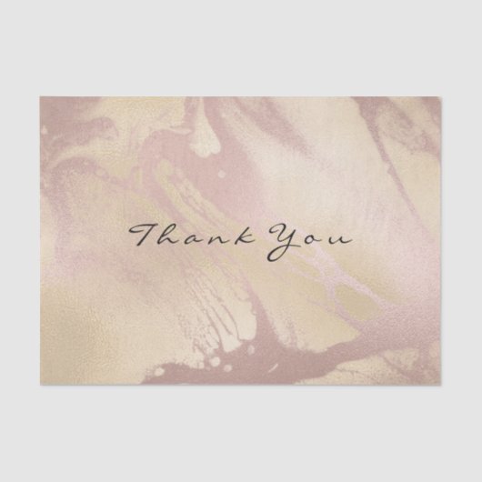 Roze Rose Gold Marble Metal Silk Dank je wel Tissuepapier (Voorkant)