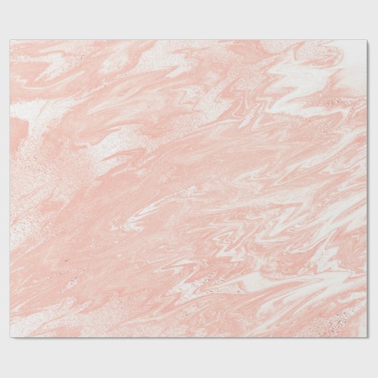 Roze Rose Gold Marble Molten Pastel Shiny Girly Cadeaupapier (Vlak)