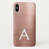 Roze Rose Gold Metaal Elegant Monogram Case-Mate iPhone Case (Achterkant)