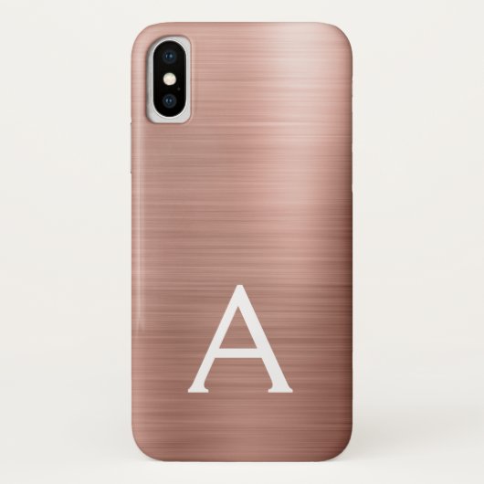 Roze Rose Gold Metaal Elegant Monogram Case-Mate iPhone Case (Achterkant)