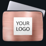 Roze Rose Gold Metallic - Aangepaste Logo Promotio Laptop Sleeve<br><div class="desc">Roze Rose Gold Faux Metallic Roestvrij staal Elegante Custom Logo Promotionele Laptop Tas of Sleeve Promotionele Hoesje. Dit hoesje kan worden aangepast om uw bedrijf of zakelijke logo op te nemen.</div>