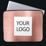Roze Rose Gold Metallic - Aangepaste Logo Promotio Laptop Sleeve<br><div class="desc">Roze Rose Gold Faux Metallic Roestvrij staal Elegante Custom Logo Promotionele Laptop Tas of Sleeve Promotionele Hoesje. Dit hoesje kan worden aangepast om uw bedrijf of zakelijke logo op te nemen.</div>