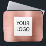 Roze Rose Gold Metallic - Aangepaste Logo Promotio Laptop Sleeve<br><div class="desc">Roze Rose Gold Faux Metallic Roestvrij staal Elegante Custom Logo Promotionele Laptop Tas of Sleeve Promotionele Hoesje. Dit hoesje kan worden aangepast om uw bedrijf of zakelijke logo op te nemen.</div>