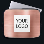 Roze Rose Gold Metallic - Aangepaste Logo Promotio Laptop Sleeve<br><div class="desc">Roze Rose Gold Faux Metallic Roestvrij staal Elegante Custom Logo Promotionele Laptop Tas of Sleeve Promotionele Hoesje. Dit hoesje kan worden aangepast om uw bedrijf of zakelijke logo op te nemen.</div>