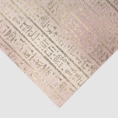 Roze Rose Gold Metallic Blush Egyptische Hieroglyp Tissuepapier (Detail)