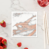 Roze Rose Gold Metallic Blush Marble Wedding Servetten (Insitu)