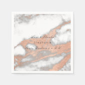 Roze Rose Gold Metallic Blush Marble Wedding Servetten (Voorkant)