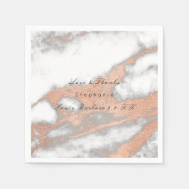 Roze Rose Gold Metallic Blush Marble Wedding Servetten