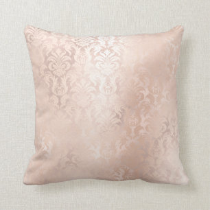 Roze Rose Gold Metallic Damask Royal Antonietta Kussen