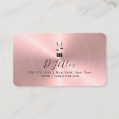 Roze Rose Gold Metallic Faux DJ Visitekaartje (Voorkant)
