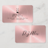 Roze Rose Gold Metallic Faux DJ Visitekaartje (Voorkant / Achterkant)
