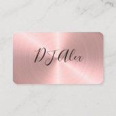 Roze Rose Gold Metallic Faux DJ Visitekaartje (Achterkant)
