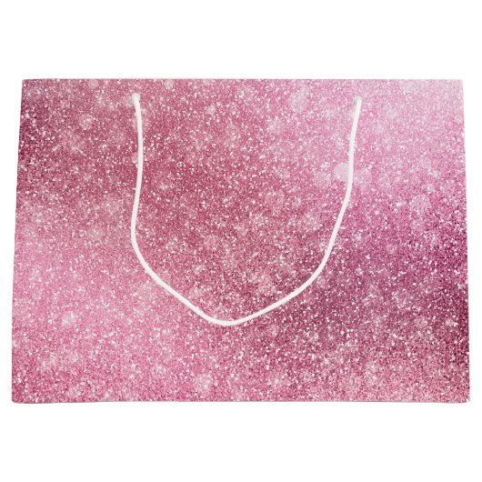 Roze Rose Gold Metallic Folie Sparkle Groot Cadeauzakje (Voorkant)