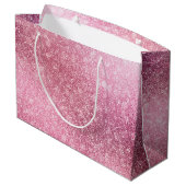 Roze Rose Gold Metallic Folie Sparkle Groot Cadeauzakje (Achterkant Gekanteld)