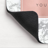 Roze Rose Gold Metallic Minimale Witte Marmer Grij Muismat (Hoek)