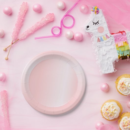 Roze Rose Gold Modern Trendy Blank Sjabloon Papieren Bordje (Feest)