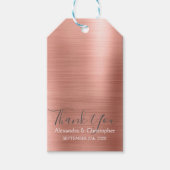 Roze Rose Gold Modern Weddenschap Hartelijk dank Cadeaulabel (Voorkant)
