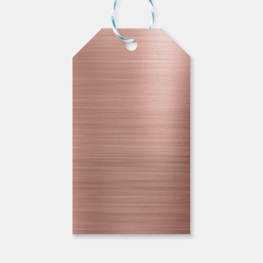 Roze Rose Gold Modern Weddenschap Hartelijk dank Cadeaulabel (Achterkant)