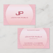 Roze Rose Gold Monogram Moderne Elegant Sjabloon Visitekaartje (Voorkant / Achterkant)