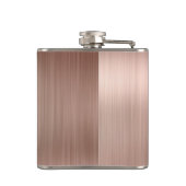 Roze Rose Gold Monogram Script geborsteld staal Me Heupfles (Achterkant)