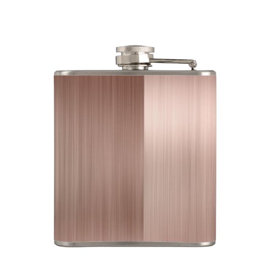 Roze Rose Gold Monogram Script geborsteld staal Me Heupfles (Achterkant)