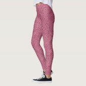 Roze Rose Gold Openwork Spiral Patroon Leggings (Links)