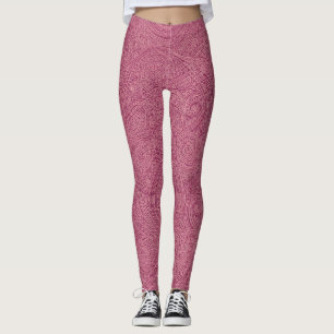 Roze Rose Gold Openwork Spiral Patroon Leggings