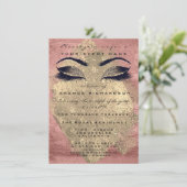 Roze Rose Gold Pain Makeup Eye Glitter 16e Bridal Kaart (Staand voorkant)
