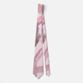 Roze Rose Gold Paint Glitter Brushstrokes Patroon Stropdas (Voorkant)
