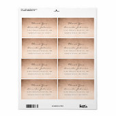 Roze Rose Gold Powder Blush Makeup Hartelijk dank Etiket (Full Sheet)