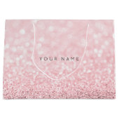 Roze Rose Gold Powder Glitter Favor Gift Grey Groot Cadeauzakje (Voorkant)