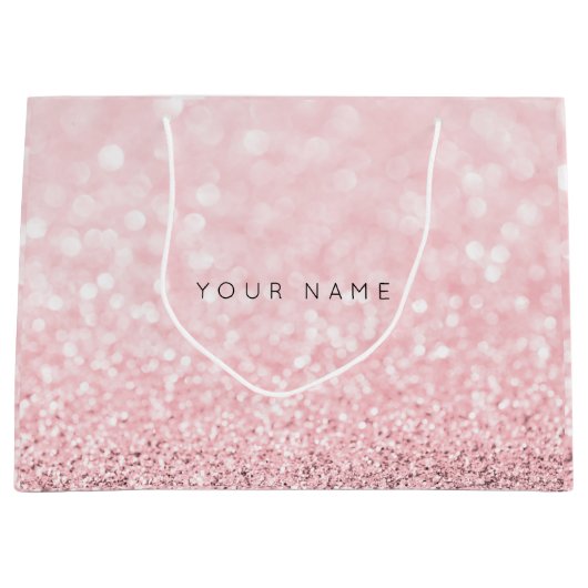 Roze Rose Gold Powder Glitter Favor Gift Grey Groot Cadeauzakje (Voorkant)